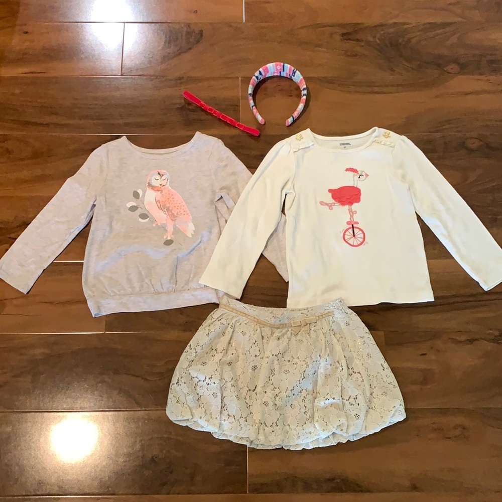 Girls toddler 3T Gymboree Oshkosh Cherokee lot bundle long sleeve top skirt